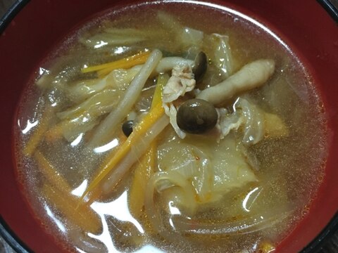 簡単マロニー中華スープ